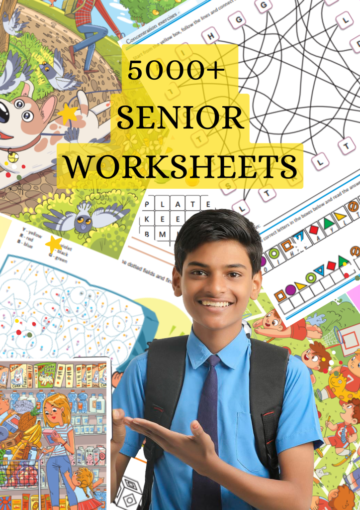 5000+ SENIOR DOWNLOADABLE WORKSHEETS - KidsAge